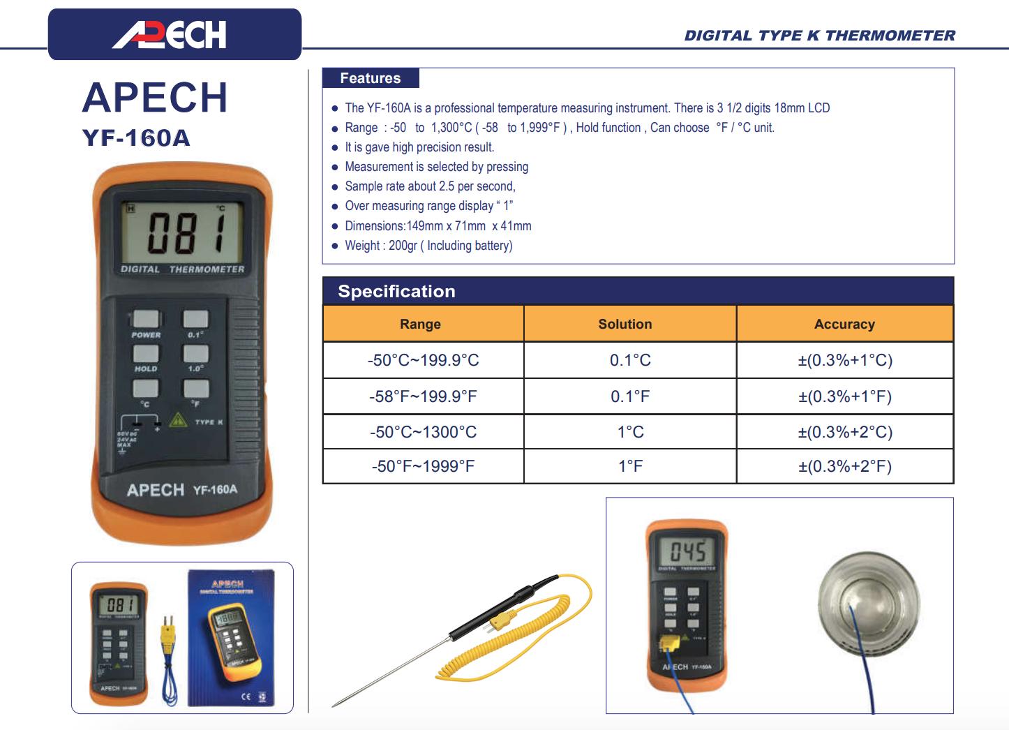 máy đo nhiệt độ bê tông yf-160A